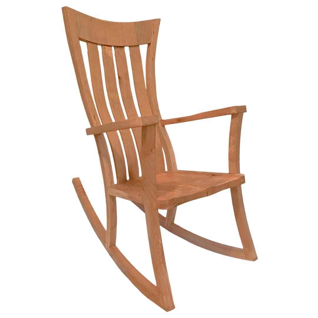 Maloof inspired rocking chair in spalted bigleaf maple